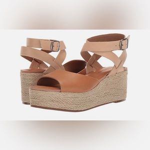 SALE!🔥Lucky brand, leather espadrille, wedge sandal-Ginny -NEW
